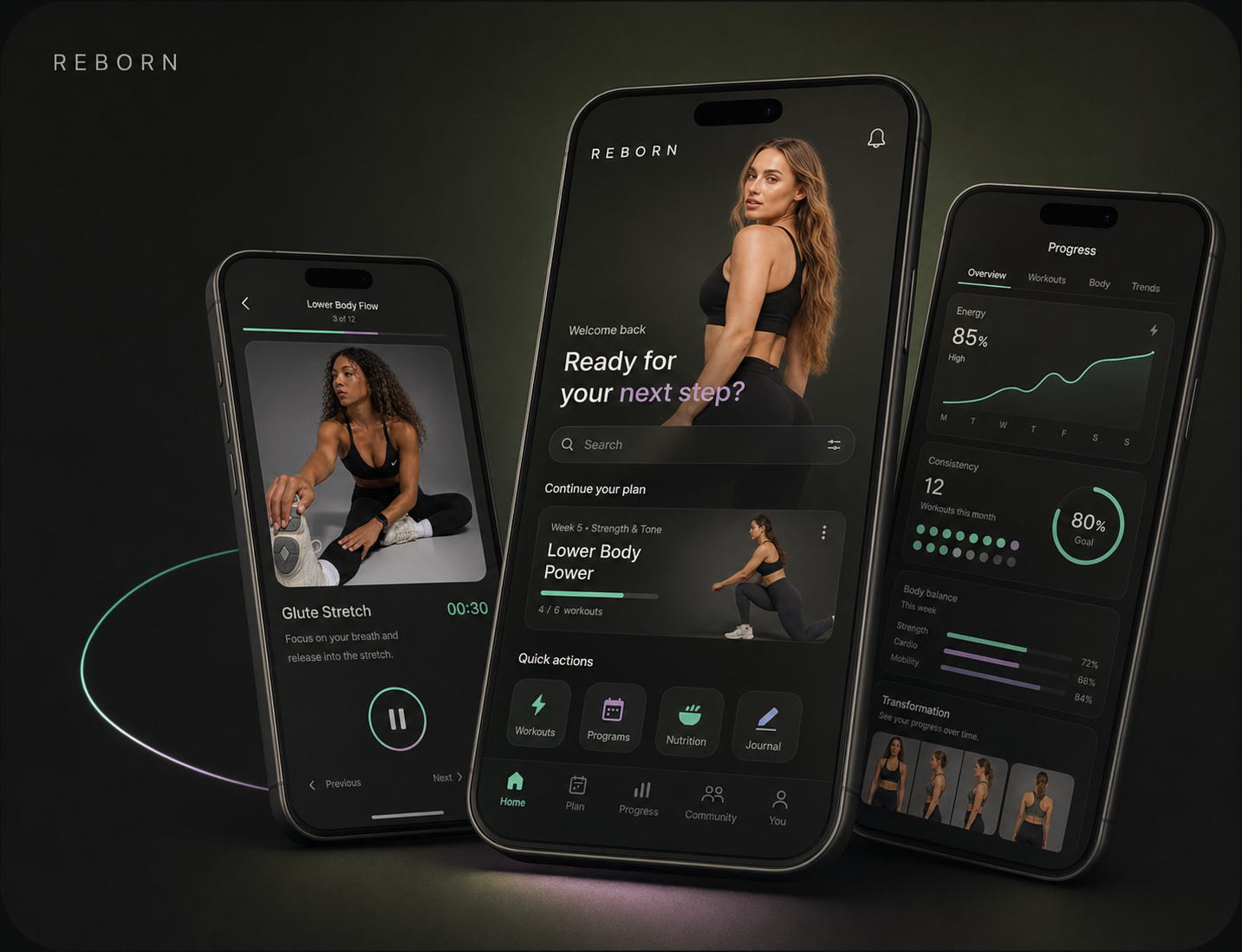REBORN fitness platform — hero